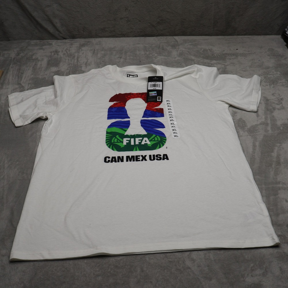 FIFA Shirt Mens XL White 2026 World Cup US Soccer Team Short Sleeve Crew $20 NEW